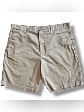 CALVIN KLEIN Refined Cotton Slim-Fit Shorts Men's Size 36 Khaki 9” Preppy C-8